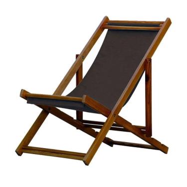 Imagem de Espreguiçadeira Preguiçosa Dobrável sem Braço Envernizada Marrom
