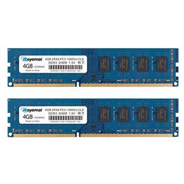 Imagem de Kit PC3-10600U 8GB (2X4GB) DDR3 10600 1333MHz PC3-10600 4GB 2Rx8 240-pin Dimm CL9 1.5V Desktop RAM Módulo de Memória RAM