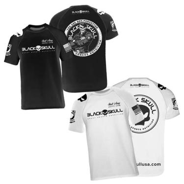Imagem de Kit 2x Camiseta  Black Skull Preta da Bope e Branca da Caveira-Unissex