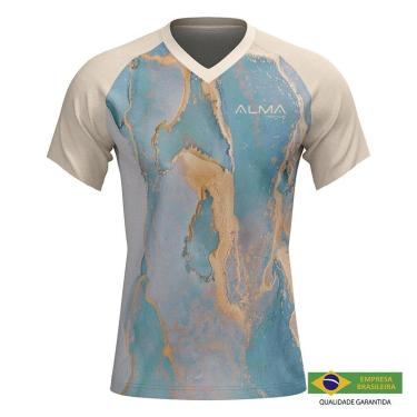 Imagem de Camiseta Baby look Aero Dry Uva50 Alma Genius SKY Marmore-Unissex