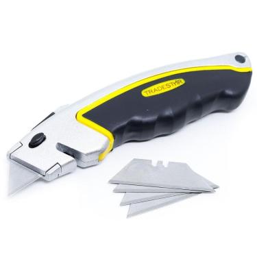 Imagem de Estilete profissional metal trapezoidal 18mm com 5 lâminas