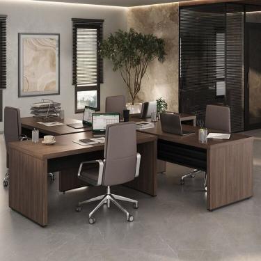 Imagem de Conjunto Executivo 4 Mesas Tamburato 1600 Charuto/Preto