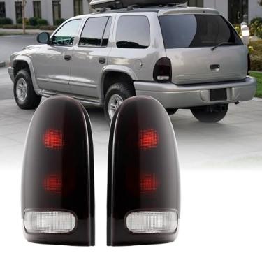 Imagem de Lanterna Traseira USR - Conjunto de Lâmpadas Traseiras de Substituição (Esquerda + Direita) Vermelho Fumê Escuro - Compatível com Dodge Durango 1998-2003/Chrysler Grand Caravan & Caravan 1998-2003