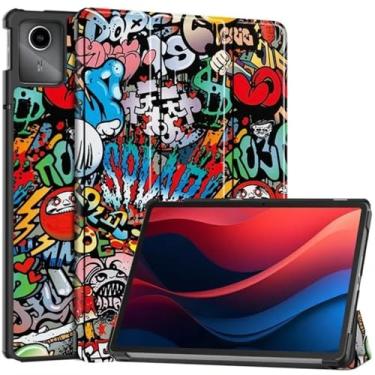 Imagem de Capa para Lenovo Tab M11 27.9 cm Magnetic Tri-Dobrável Tablet Hard Back Shell para Xiaoxin Pad 2024 TB331FC Smart Cover Funda Kids (TY, para Xiaoxin Pad 2024 11)