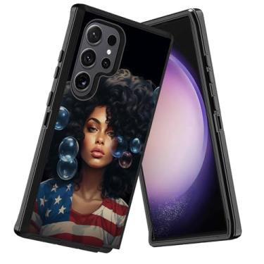 Imagem de DEHJYYIJUY Capa para Samsung Galaxy S24 Ultra, à prova de choque à prova de poeira/queda, 3 camadas, resistente, capa protetora robusta para Samsung Galaxy S24 Ultra 5G (6,8 polegadas, 2024), American