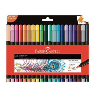 Imagem de Caneta Faber-castell Supersoft Brush Pen Com 20 Cores