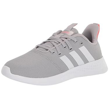 Imagem de adidas Tênis de corrida feminino Puremotion, cinza/branco/vermelho ácido, 35, Cinza dois/branco/vermelho ácido, 35