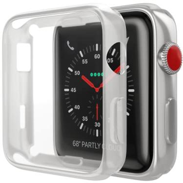 Imagem de D & K Exclusives Capa para Apple Watch 42 mm Série 3 Série 2 com protetor de tela, pacote com 2 capas protetoras em TPU macio para iWatch Series 3 de 42 mm, transparente