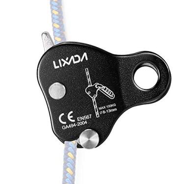 Imagem de Lixada Rock Escalada Ascender Ultraleve Proteção de Queda Proteção de Cano Aderência Autotravamento 8-13 mm Grampo de Corda para Escalada e Resgate ao Ar Livre