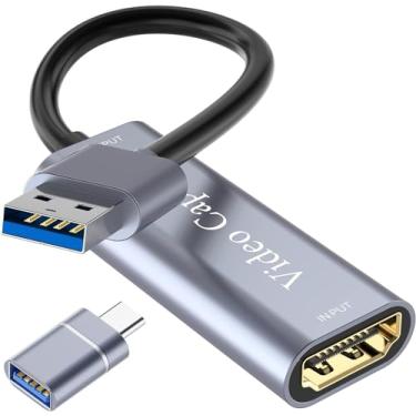 Imagem de Placa de captura de vídeo, VIXLW 4K HDMI para USB 3.0, dispositivo de captura de vídeo de jogos HD 1080p para streaming, gravação, ensino online, transmissão, PS4PS5, YouTube, Xbox, Nintendo Switch