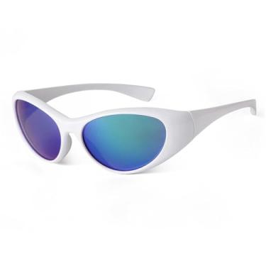 Imagem de JRLLFD Óculos de sol esportivo para ciclismo, óculos de sol para dirigir ao ar livre, feminino, espelhado azul, uv400, c3, tamanho único