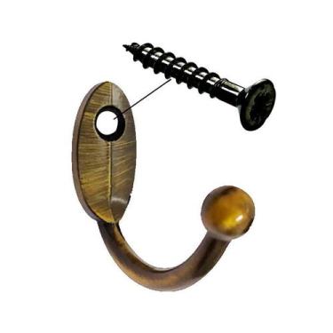 Imagem de Cabide Gancho Médio de Parede e Porta em Metal Cromado - Criativa Puxa