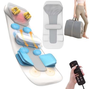 Imagem de Tapete de massagem de corpo inteiro, alongamento, calor nas costas e cintura, 4 modos, 3 intensidades, design portátil e dobrável, cadeira massageadora nas costas para pescoço, ombro, pernas lombares