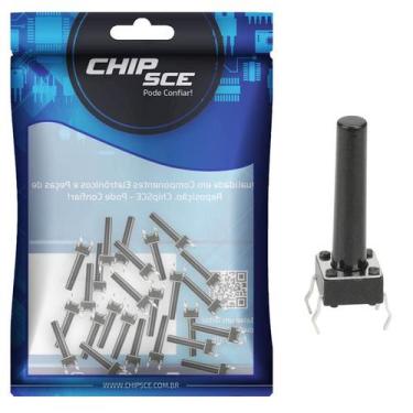 Imagem de 25x Chave Táctil 4 Terminais 6 x 6 x 19mm - 180ºGraus - CHIPSCE