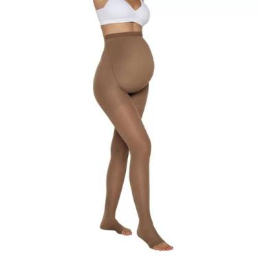 Imagem de Meia Calça de Compressão Kendall P/ Gestante S/ Ponteira, Mel, GG