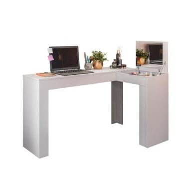 Imagem de Escrivaninha em L com Penteadeira Star Plus Branca Baby Home