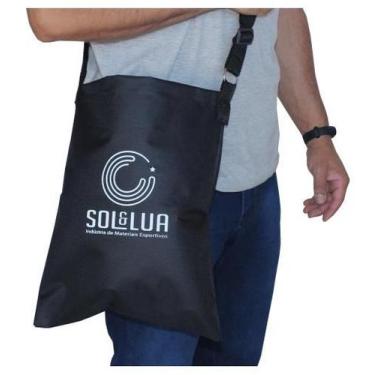 Imagem de Bornal De Ombro Bolsa P/ Ferramentas Pescaria Camping Preto - Sol e Lu