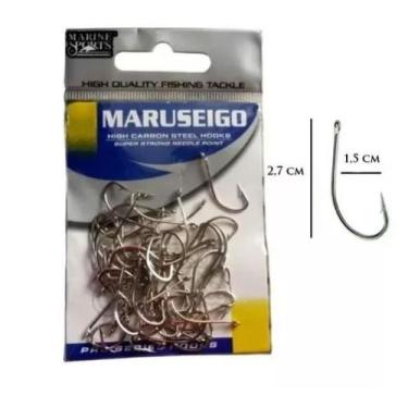 Imagem de Kit 50 Anzóis de Pesca Marine Sports Maruseigo Nickel N-18