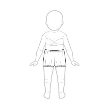 Imagem de Molde shorts com elástico unissex infantil tamanho de 3 meses até 8 an