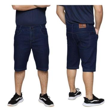 Imagem de Kit 2 Bermudas Jeans Masculina Tradicional Slim Premium Algodão Lycra 
