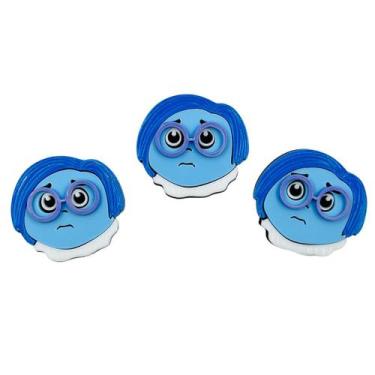 Imagem de Aplique Tristeza Divertidamente 33x36mm 3pçs Artesanato Biju - Macall