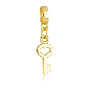 Imagem de Berloque Chave Coração Banhado a Ouro 18k - Work Semijoias