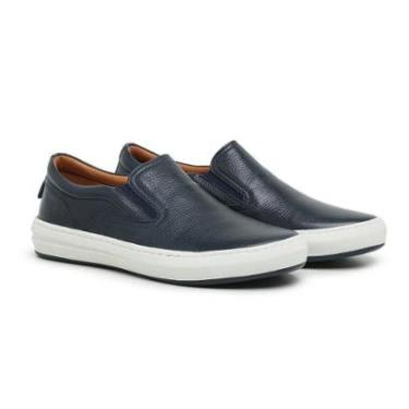Imagem de Sapato Casual Slip On Thrones Masculino Em Couro Legitimo Marinho-Feminino