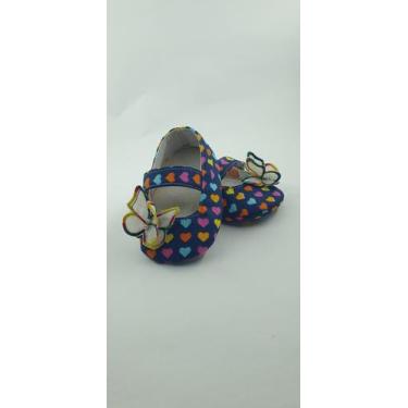 Imagem de Sapatinhos De Tecido Estampado Com Borboleta Para Bebê - Cantinho do B