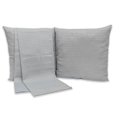 Imagem de Peseira CASAL + 2 Capas de Almofadas 40x40cm Piquet - Rafaloro, Cinza