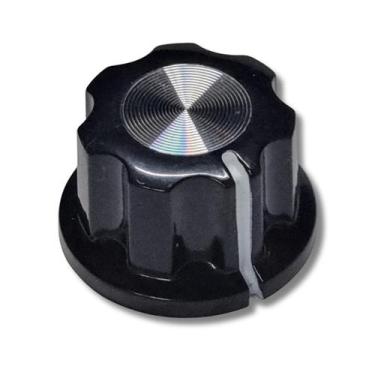 Imagem de Knob Mini Moog Preto Estriado ABS Topo Aluminio Escovado Unidade  - Ro
