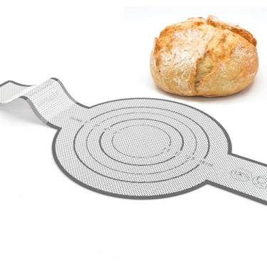 Imagem de UBeesize Eslinga de pão de silicone espesso, tapete reutilizável para assar pão de massa fermentada para forno holandês de 2 a 8 litros, antiaderente, fácil de limpar, com alças extralongas forro,
