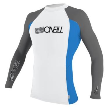 Imagem de O'Neill Wetsuits Camiseta de manga comprida Youth Skins, Branco/BaliBluee/Grafite, 6