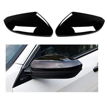 Imagem de ABS brilhante estilo preto retrovisor capa para espelho retrovisor lateral da porta acabamento acessórios exteriores decoração compatível com Honda 10ª geração Civic 2016 2017 2018 2019 2020 2021