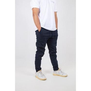 Imagem de Kit 2 Calça Jogger Masculina Academia Casual Tecido Sarja Elastano Div