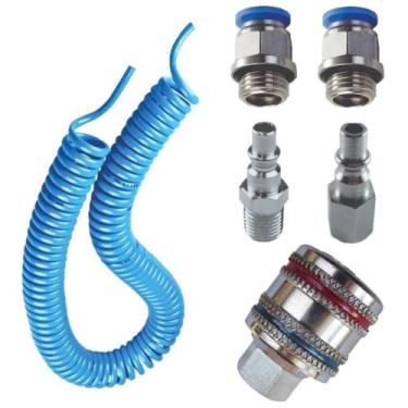 Imagem de Engate Rápido Mangueira Espiral Pu 10 Metros Conexões