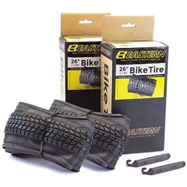 Imagem de Eastern Bikes Pneu premium de 66 x 4 cm com ferramentas. Serve para bicicletas com aro ou rodas de 26 x 1,75 ou 26 x 2,125.