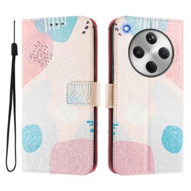 Imagem de Capa carteira para Oppo Find X8, 3 compartimentos para cartão, 1 compartimento para dinheiro, capa flip de couro PU com padrão fofo, capa com fivela magnética à prova de choque, compatível com sem fio