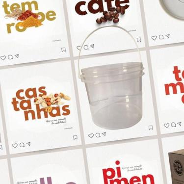 Imagem de balde transparente com tampa lacre e alça 2 Pçs - Nastripack, Transpar