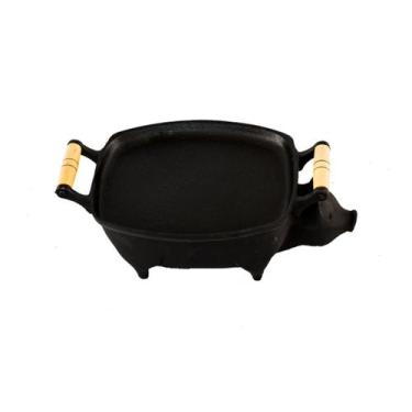 Imagem de Churrasqueira Porquinho Em Ferro Fundido Com Chapa 23x28cm - FUNDIÇÃO 