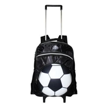 Imagem de Mochila Infantil Bola De Futebol Alto Relevo 3d Rodinhas Eso - Ponto V