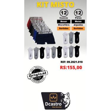 Imagem de Kit c/ 12 cuecas e 12 pares de meias - Dcastro, M