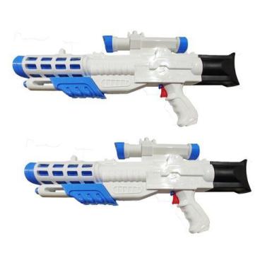 Imagem de 2 Arminha Lança Água Infantil Grande Potente Arma Lançador - Kadê