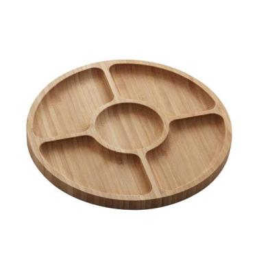Imagem de Petisqueira de Bambu com 5 Divisórias 30cm Redonda - Lyor