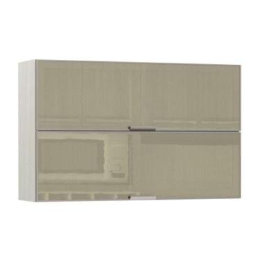 Imagem de Armario Basculante Duplo 120cm 2 Portas C/Vidro Reflecta - LUCIANE MÓV