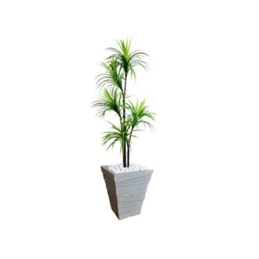 Imagem de Planta Artificial Árvore Yucca 1,60m Kit + Vaso Trapézio D. Grafiato C