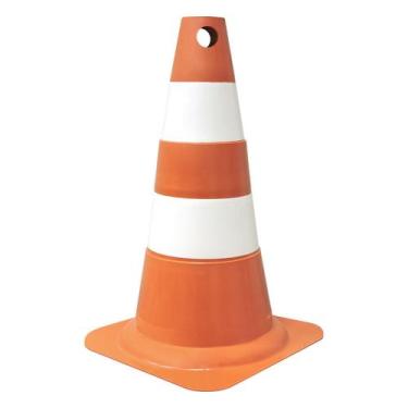 Imagem de Cone de Sinalização PLT 50cm Laranja e Branco Plastcor 291692