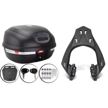 Imagem de BAÚ MOTO 33L MONOLOCK GIVI E-33NT + BAGAGEIRO SCAM Fz15 2023 24 25 Fz 15
