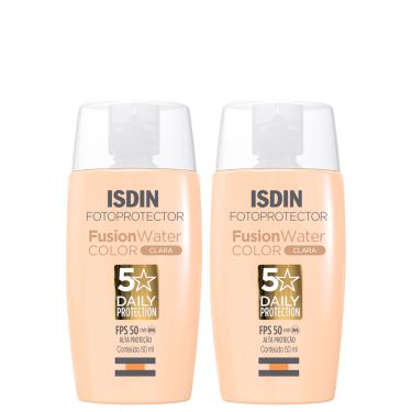 Imagem de Kit ISDIN Fusion Water 5 Stars FPS 50 Color Clara (2 Unidades)