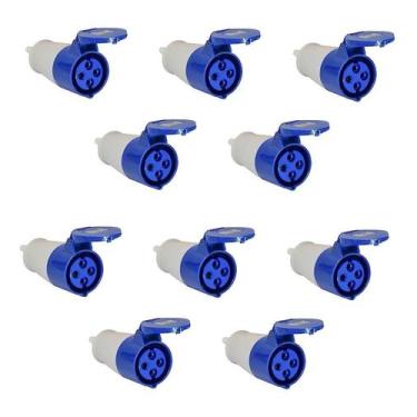 Imagem de KIT 10 Tomada Acoplamento 3p+t 32a Azul 9h 220/250v OMG 4259 - OMEGA