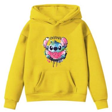 Imagem de Moletom Infantil Sti-tch Ohana Felicidade Desenho Infância Bolso Cangu